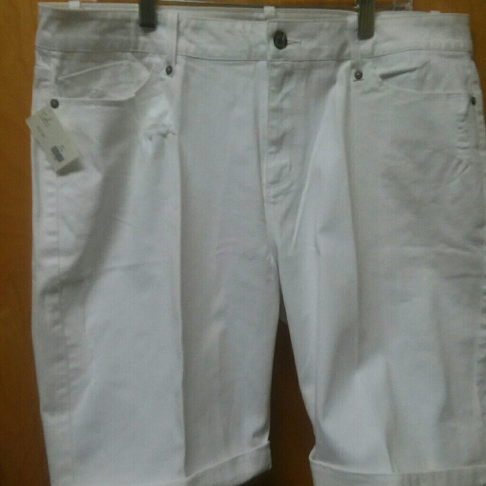 White Rugged Denim Shorts